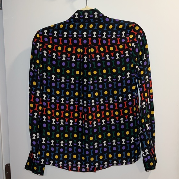 Like New Alice + Olivia Silk Patterned Top - Picture 4 of 7